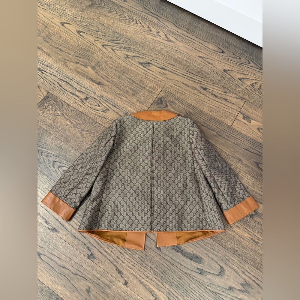 RARE ARCHIVAL Gucci Monogram Canvas and Leather Jacket - Picture 8 of 8